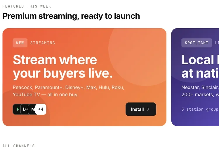 Atrium channel installer — every ad channel in one place