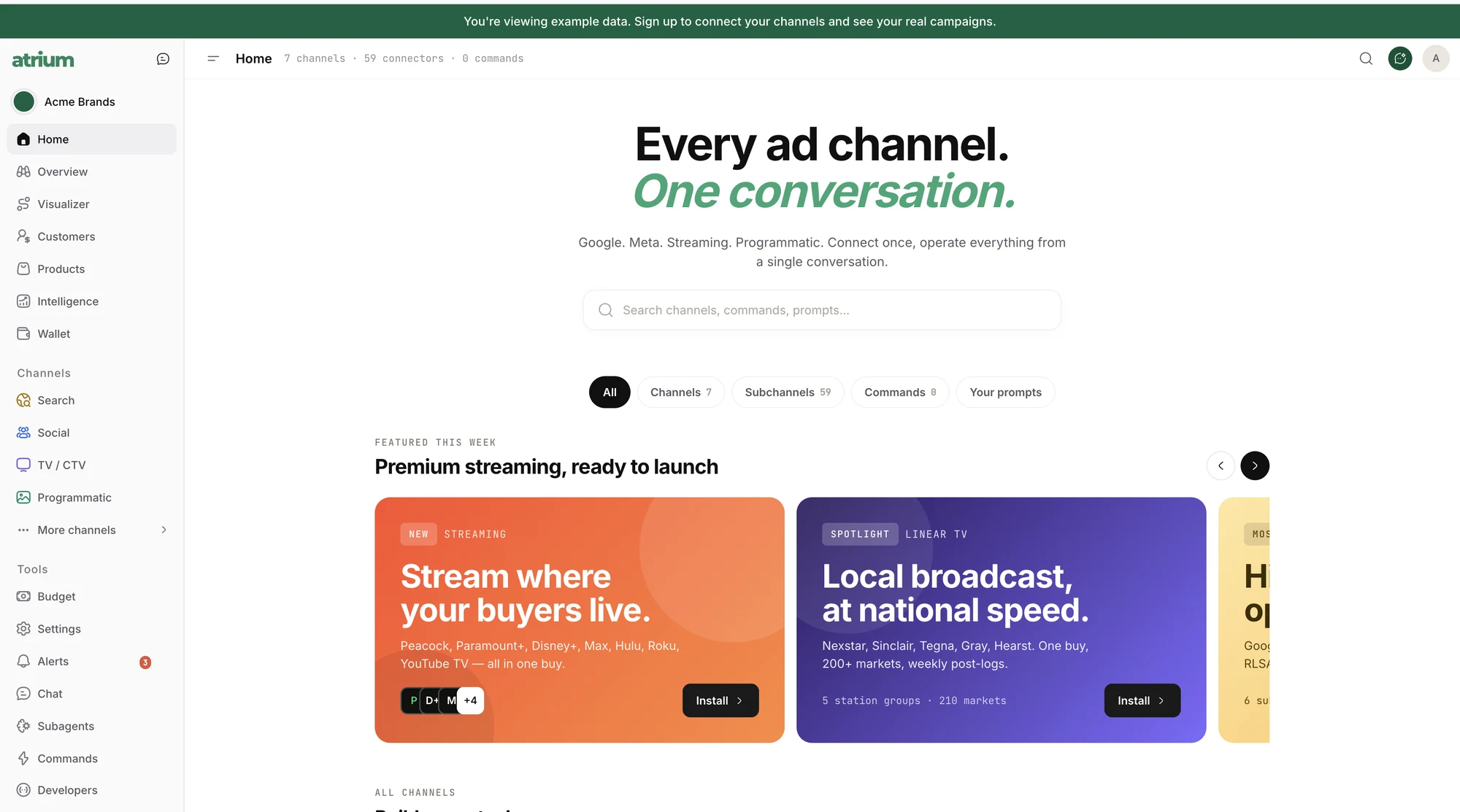 Atrium — every ad channel, connected in one place